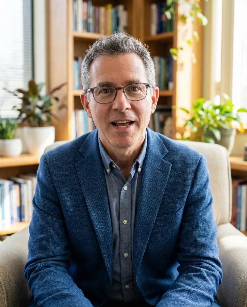 Person having a comfortable telehealth session from home